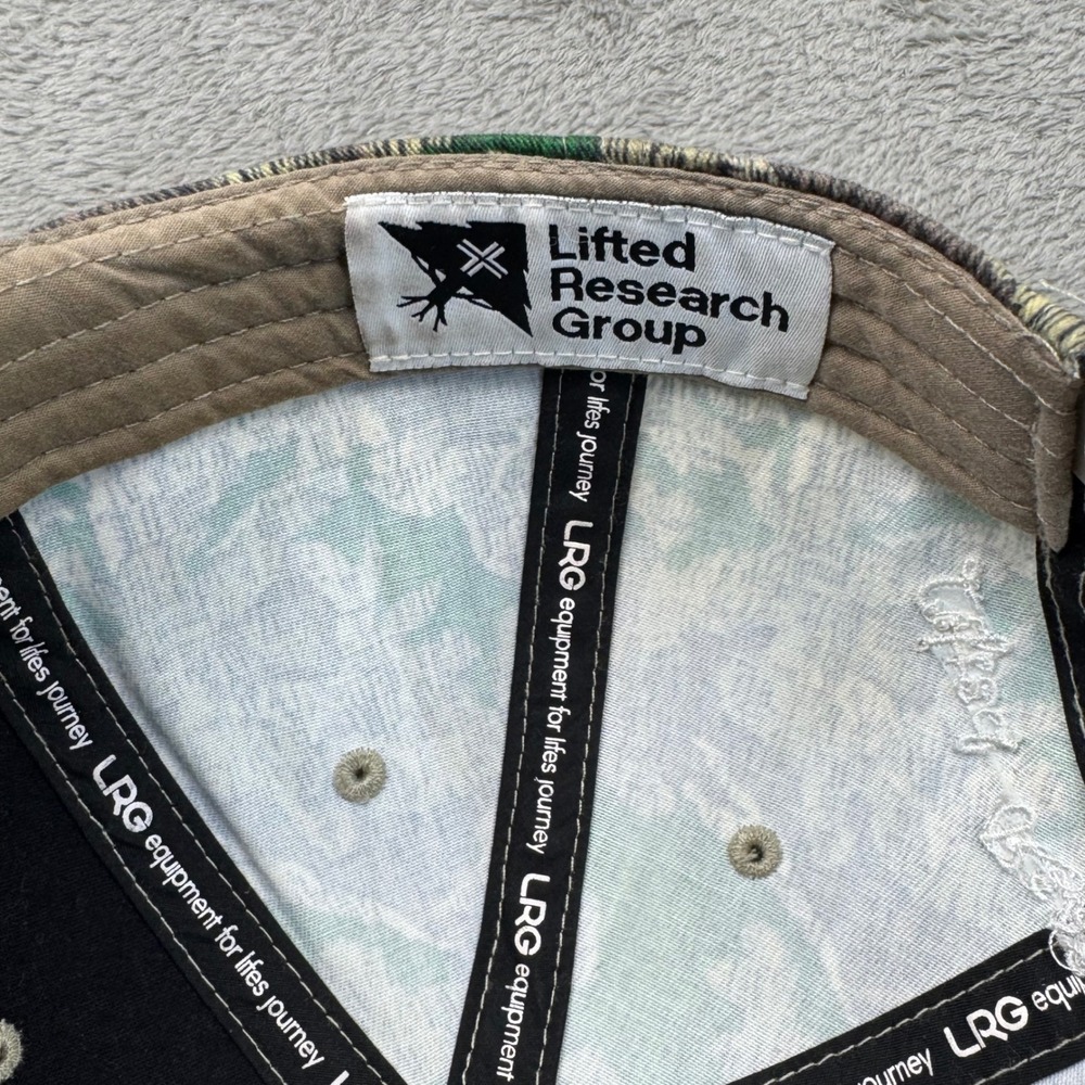 LRG Snapback Hat Mens OSFM Green Camo Excellent Textured Flat Brim Streetwear - Picture 3 of 9